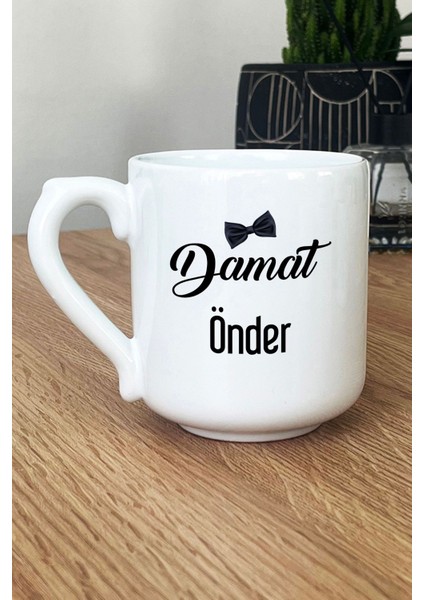 Kişiye Özel Damat Kupa Bardak Oval Düğün Nişan Söz Hediyesi