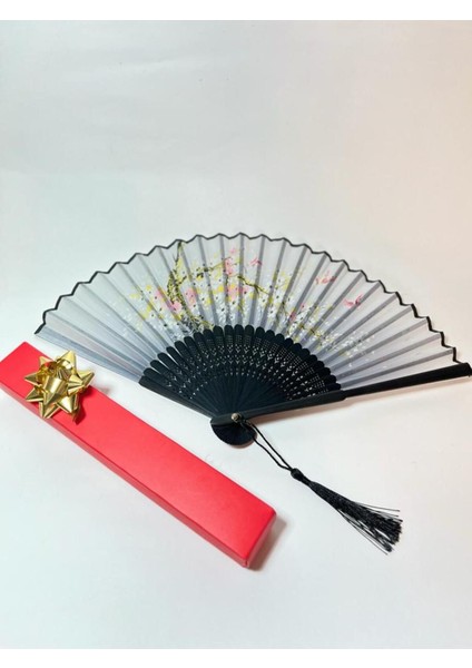 -Siyah Desenli Şık Yelpaze Özel Hediye Kutusu İle modelleri