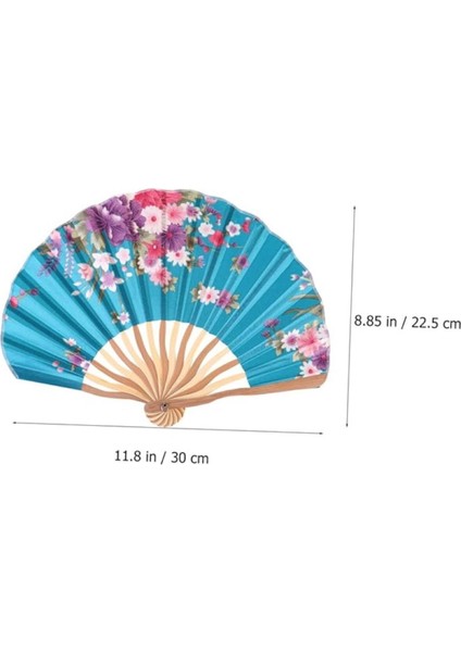Şık Turkuaz Mavisi Japon Yelpazesi