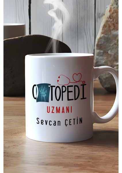 Kişiye Özel Ortopedi Uzmanı Kupa Bardak Beyaz Isme Özel Tıp Bayramı Hediyeleri modelleri