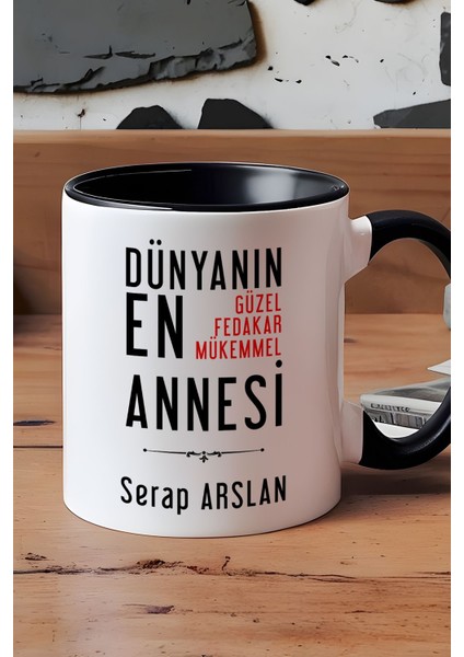 Kişiye Özel Anneye Hediye Kupa Bardak Siyah Annelere Doğum Günü Hediyesi