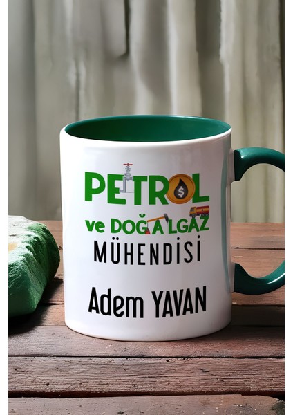 Kişiye Özel Petrol Mühendisi Kupa Bardak Yeşil Mühendisler Günü Hediyesi