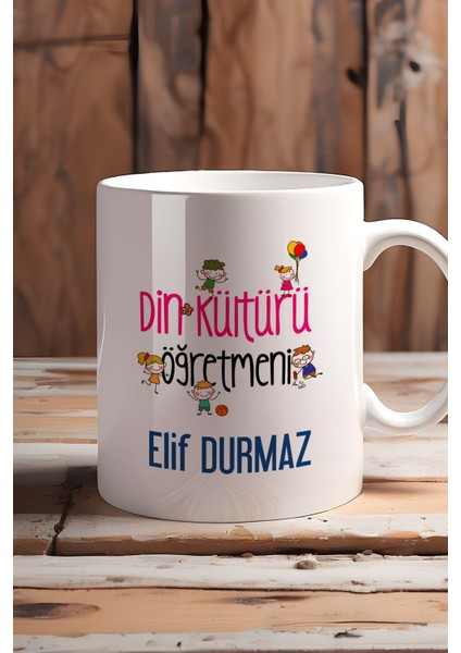 Kişiye Özel Din Kültürü Öğretmeni Kupa Bardak Beyaz Öğretmenler Günü Hediyesi