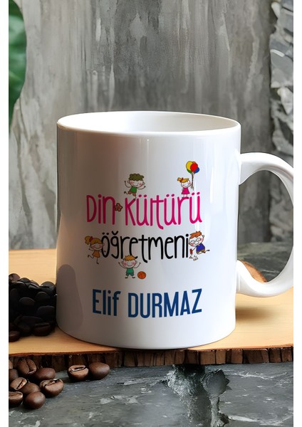 Kişiye Özel Din Kültürü Öğretmeni Kupa Bardak Beyaz Öğretmenler Günü Hediyesi fiyatları