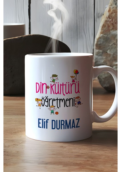 Kişiye Özel Din Kültürü Öğretmeni Kupa Bardak Beyaz Öğretmenler Günü Hediyesi modelleri
