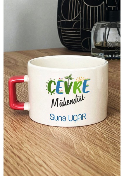 Kişiye Özel Çevre Mühendisi Lüks Fincan Turuncu Mühendisler Günü Hediyesi