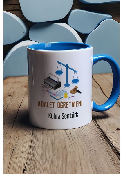Kişiye Özel Adalet Öğretmeni Kupa Bardak Mavi Öğretmenler Günü Hediyesi fırsatları