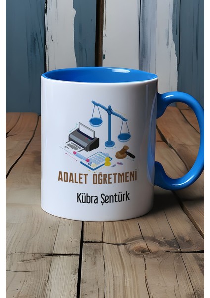 Kişiye Özel Adalet Öğretmeni Kupa Bardak Mavi Öğretmenler Günü Hediyesi indirimleri