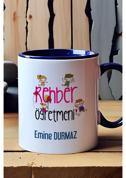 Kişiye Özel Rehber Öğretmeni Kupa Bardak Lacivert Isme Özel Öğretmenler Günü Hediyeleri