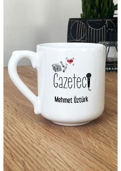Kişiye Özel Gazeteci Kupa Bardak Oval Gazeteciler Günü Hediyesi