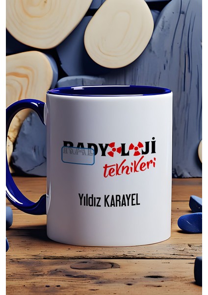 Kişiye Özel Radyoloji Teknikeri Kupa Bardak Lacivert Isme Özel Tıp Bayramı Hediyeleri