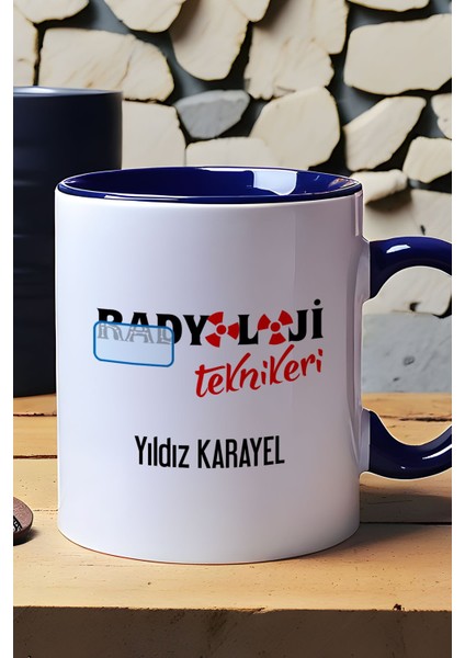 Kişiye Özel Radyoloji Teknikeri Kupa Bardak Lacivert Isme Özel Tıp Bayramı Hediyeleri