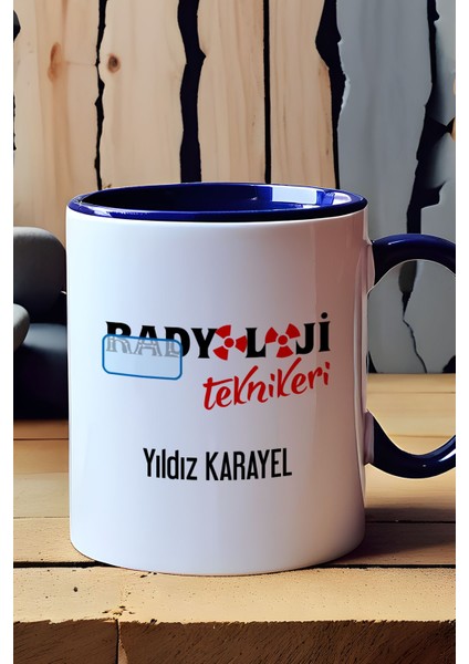 Kişiye Özel Radyoloji Teknikeri Kupa Bardak Lacivert Isme Özel Tıp Bayramı Hediyeleri