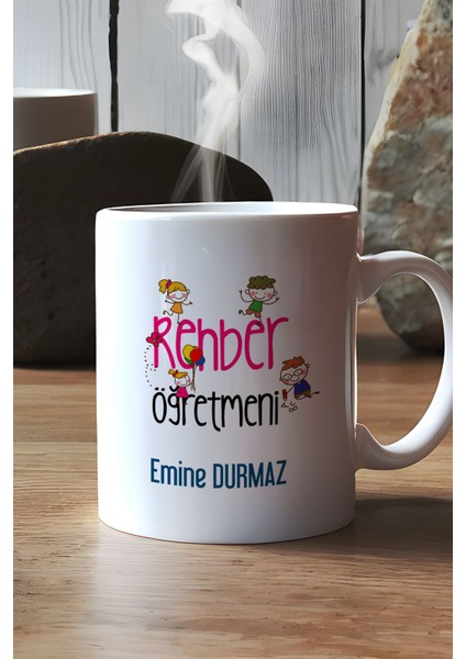 Kişiye Özel Rehber Öğretmeni Kupa Bardak Beyaz Isme Özel Öğretmenler Günü Hediyeleri