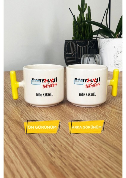 Kişiye Özel Radyoloji Teknikeri Kupa Bardak T Kulplu Sarı Isme Özel Tıp Bayramı Hediyeleri