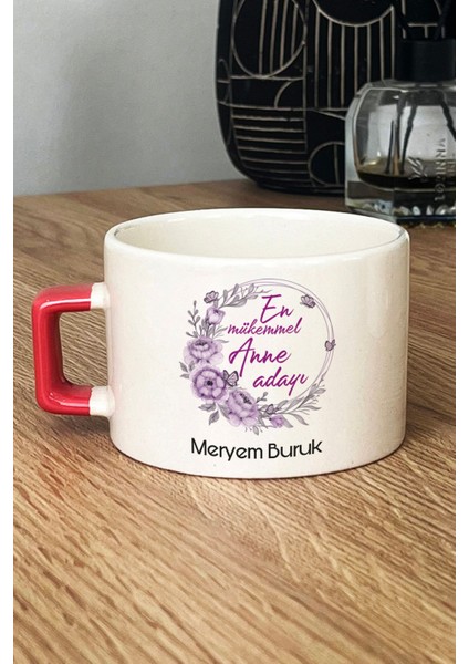 Kişiye Özel En Mükemmel Anne Adayı Lüks Fincan Turuncu Hamileye Hediye