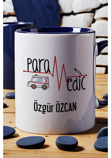 Kişiye Özel Paramedik Kupa Bardak Lacivert Isme Özel Tıp Bayramı Hediyeleri