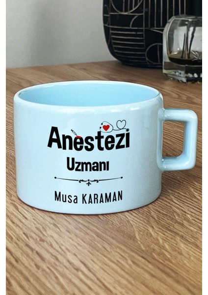 Kişiye Özel Anestezi Uzmanı Pastel Fincan Mavi Tıp Bayramı Hediyesi fiyatları