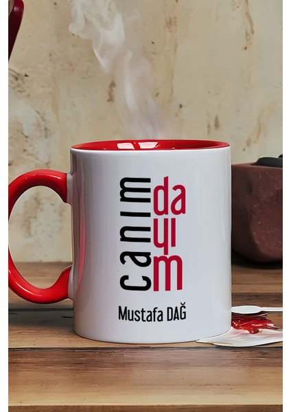 Kişiye Özel Canım Dayım Kupa Bardak Kırmızı Dayıya Doğum Günü Hediyesi