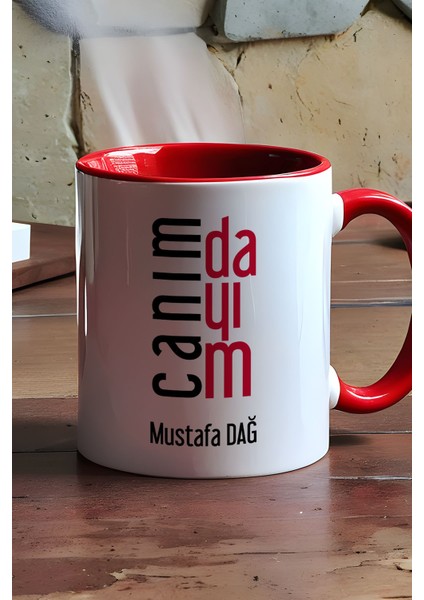 Kişiye Özel Canım Dayım Kupa Bardak Kırmızı Dayıya Doğum Günü Hediyesi modelleri
