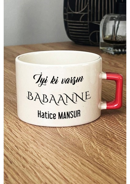 Kişiye Özel Iyi Ki Varsın Babaanne Lüks Fincan Turuncu Anneler Günü Hediyesi fiyatları