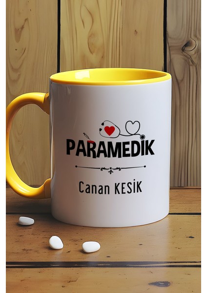 Kişiye Özel Paramedik -2- Kupa Bardak Sarı Att Tıp Bayramı Hediyesi