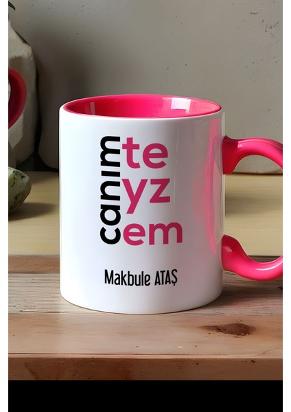 Kişiye Özel Canım Teyzem Kupa Bardak Pembe Teyzeye Anneler Günü Hediyesi modelleri