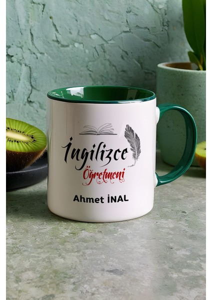 Kişiye Özel Ingilizce Öğretmeni Kupa Bardak Yeşil Öğretmenler Günü Hediyesi indirimleri
