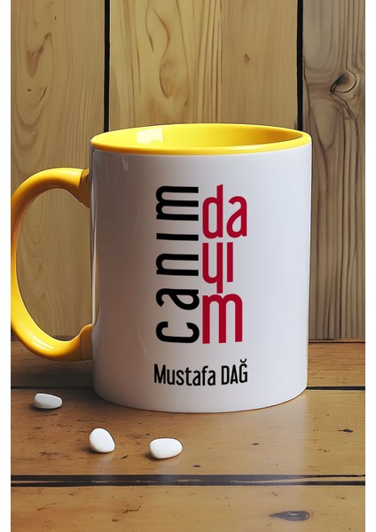 Kişiye Özel Canım Dayım Kupa Bardak Sarı Dayıya Doğum Günü Hediyesi