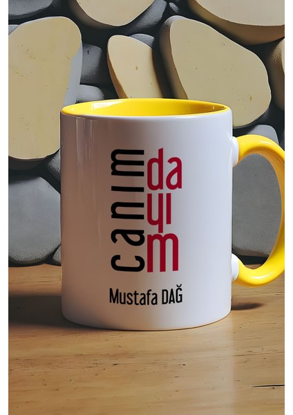 Kişiye Özel Canım Dayım Kupa Bardak Sarı Dayıya Doğum Günü Hediyesi