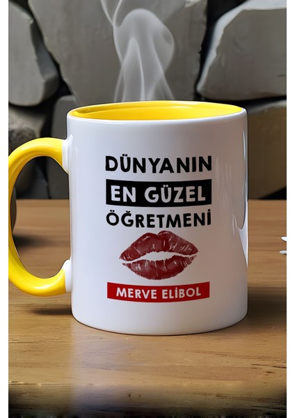 Kişiye Özel Dünyanın En Güzel Öğretmeni Kupa Bardak Sarı Öğretmenler Günü Hediyesi indirimleri