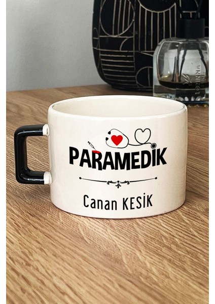 Kişiye Özel Paramedik -2- Lüks Fincan Siyah Att Tıp Bayramı Hediyesi