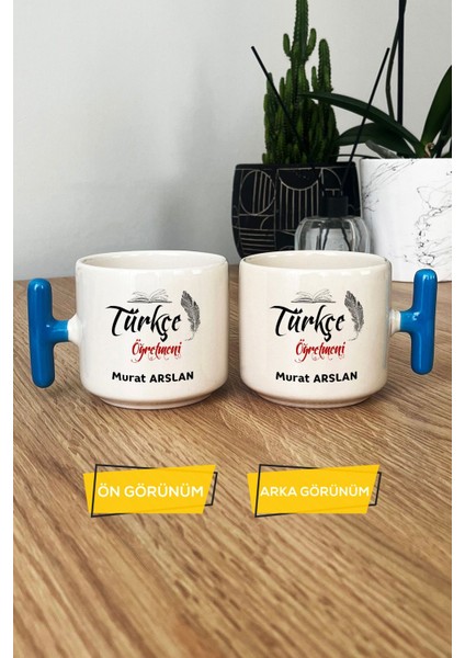 Kişiye Özel Türkçe Öğretmeni -2- Kupa Bardak T Kulplu Mavi Öğretmenler Günü Hediyesi modelleri
