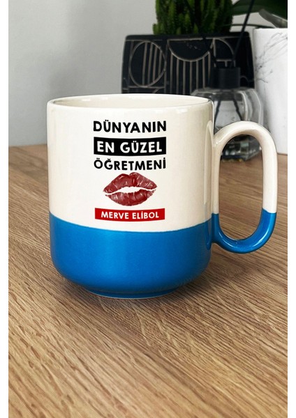 Kişiye Özel Dünyanın En Güzel Öğretmeni Pro Kupa Bardak Mavi Öğretmenler Günü Hediyesi fiyatları