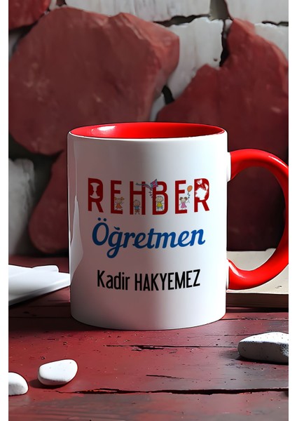Kişiye Özel Rehber Öğretmen Kupa Bardak Kırmızı Öğretmenler Günü Hediyesi indirimleri