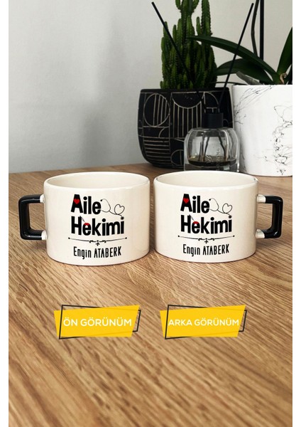 Kişiye Özel Aile Hekimi Doktor Lüks Fincan Siyah Tıp Bayramı Hediyesi