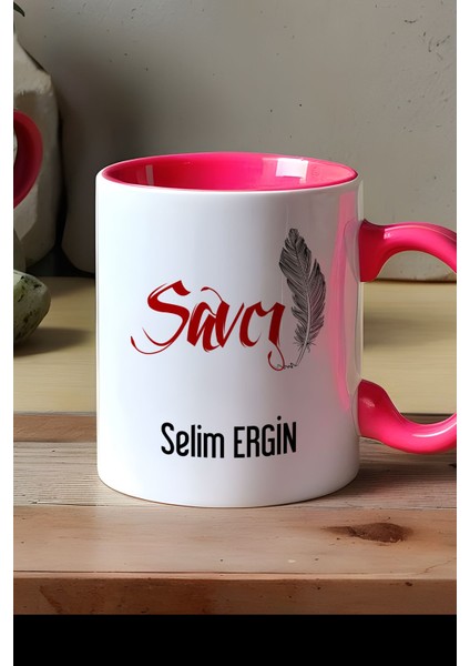 Kişiye Özel Savcı Kupa Bardak Pembe modelleri