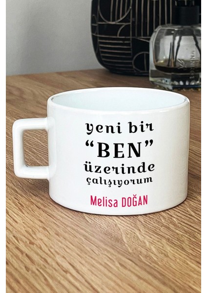 Kişiye Özel Yeni Bir Ben Lüks Fincan Beyaz Motto Arkadaşa Kardeşe Hediye