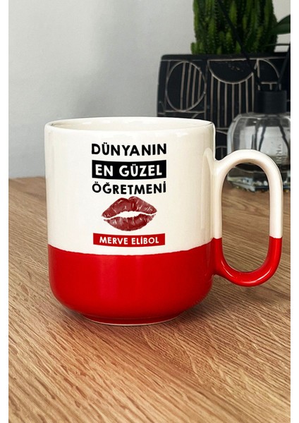 Kişiye Özel Dünyanın En Güzel Öğretmeni Pro Kupa Bardak Kırmızı Öğretmenler Günü Hediyesi fiyatları