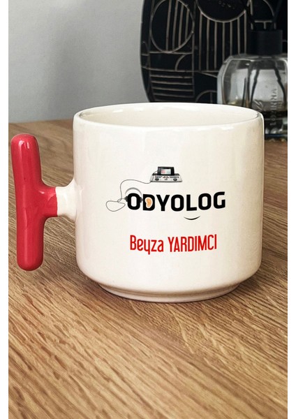 Kişiye Özel Odyolog Kupa Bardak T Kulplu Pembe Tıp Bayramı Hediyeleri