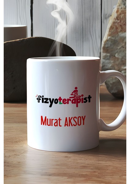 Kişiye Özel Fizyoterapist Kupa Bardak Beyaz Isme Özel Tıp Bayramı Hediyeleri