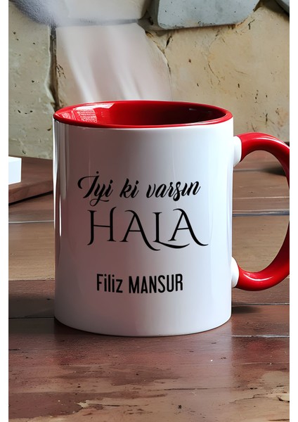 Kişiye Özel Iyi Ki Varsın Hala Kupa Bardak Kırmızı Doğum Günü Hediyesi modelleri