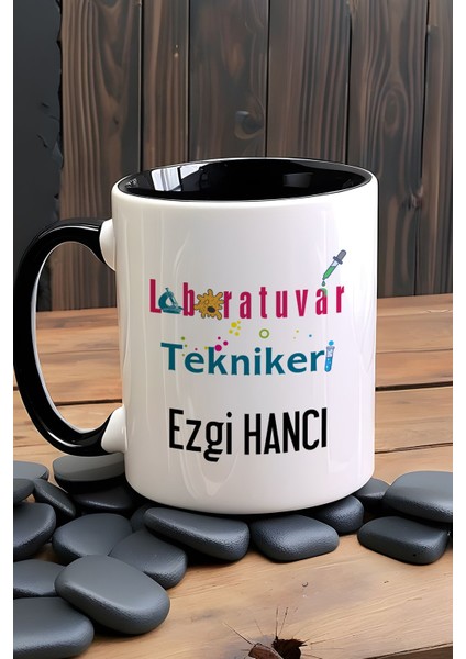 Kişiye Özel Laboratuvar Teknikeri Kupa Bardak Siyah Tıp Bayramı Hediyeleri