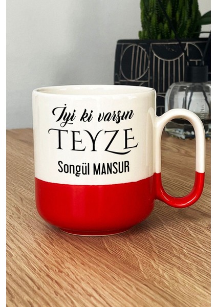 Kişiye Özel Iyi Ki Varsın Teyze Pro Kupa Bardak Kırmızı Anneler Günü Hediyesi fiyatları