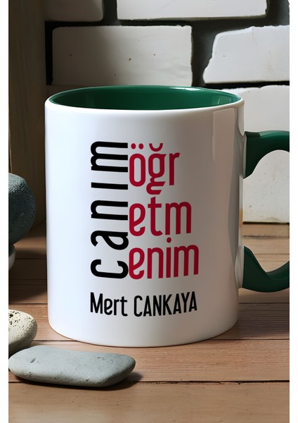 Kişiye Özel Öğretmenler Günü Hediyesi Kupa Bardak Yeşil Erkek Öğretmen fiyatları