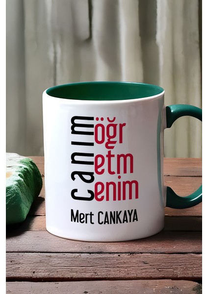 Kişiye Özel Öğretmenler Günü Hediyesi Kupa Bardak Yeşil Erkek Öğretmen fırsatları