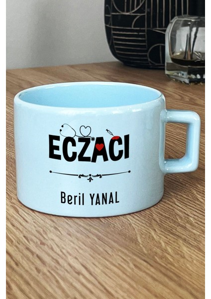 Kişiye Özel Eczacı Pastel Fincan Mavi Tıp Bayramı Hediyesi fiyatları