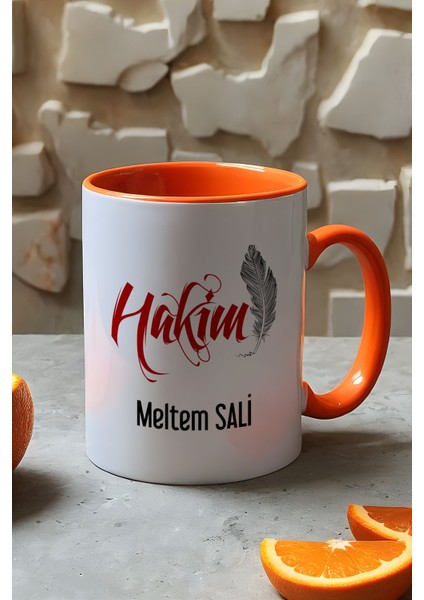 Kişiye Özel Hakim Kupa Bardak Turuncu