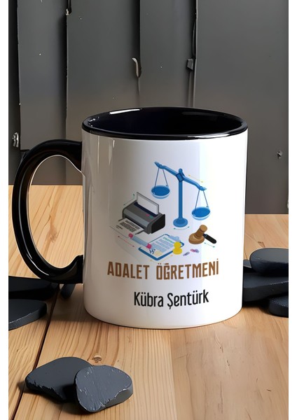 Kişiye Özel Adalet Öğretmeni Kupa Bardak Siyah Öğretmenler Günü Hediyesi fırsatları