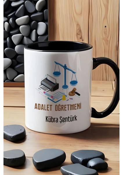 Kişiye Özel Adalet Öğretmeni Kupa Bardak Siyah Öğretmenler Günü Hediyesi indirimleri